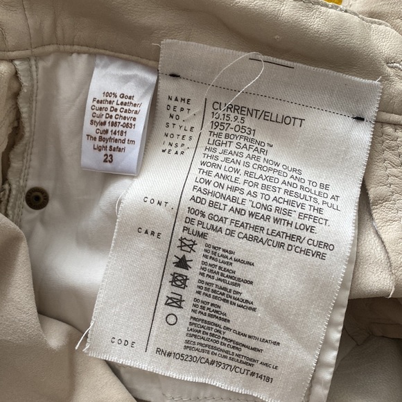 Current/Elliot Boyfriend Leather Pants - Picture 6 of 7